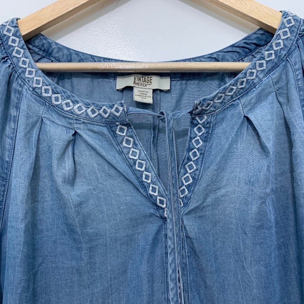 Distressed Denim Top